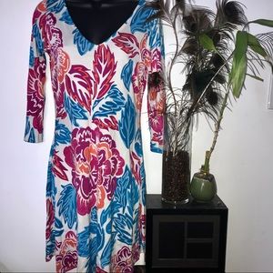 Diane von Furstenberg Colorful V-Neck Dress
